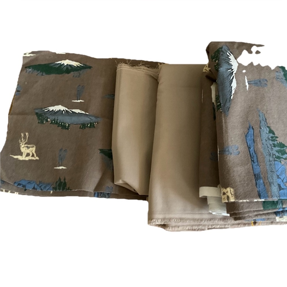 Quilting Curtains Fabric Wilderness Theme Elk Mt Fleece Solid Beige Cotton Blend